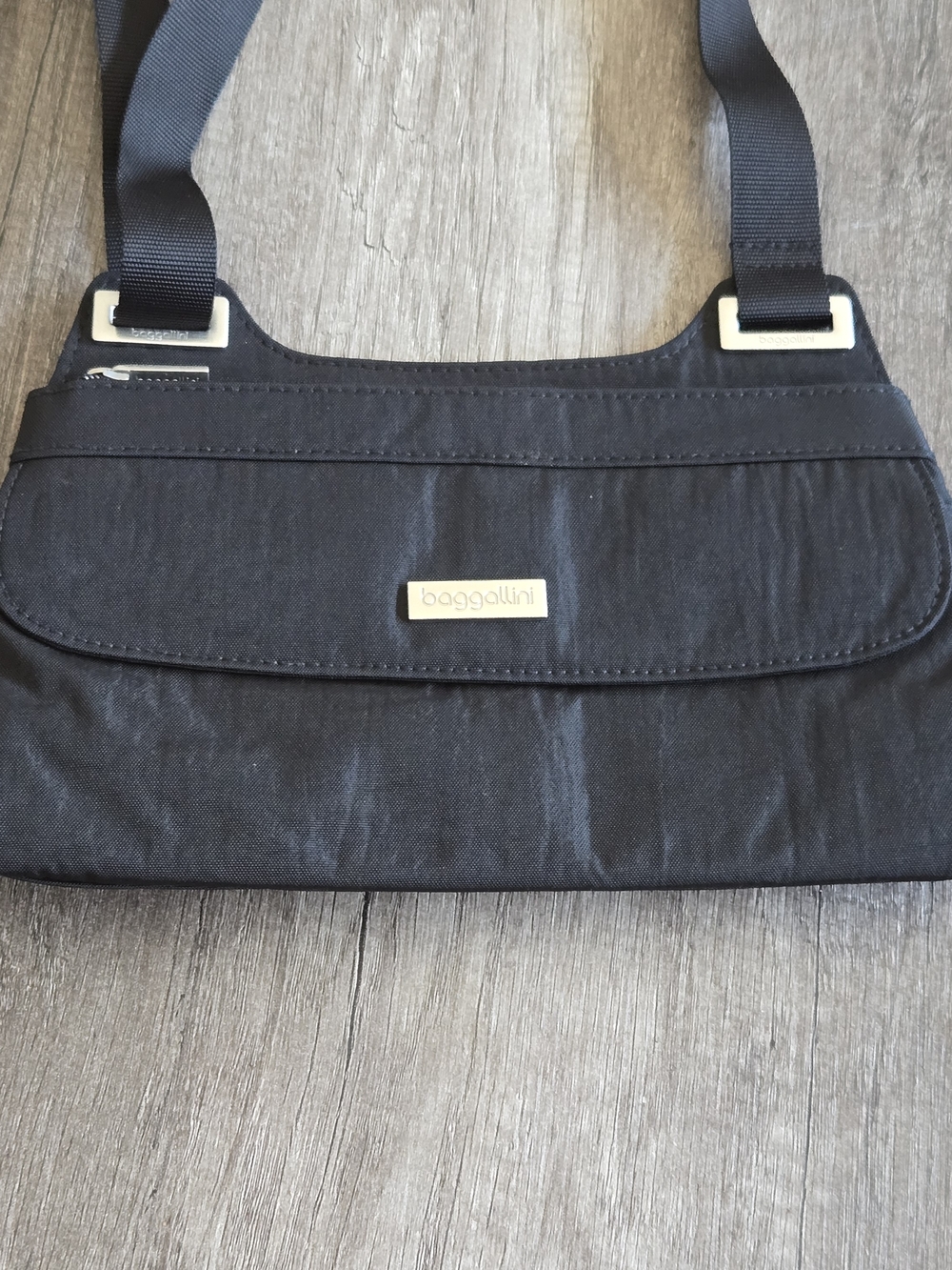 Baggallini Crossbody Bum Bag RFID Mini Multi Crodsbody ShoulderStrap Black Nylon